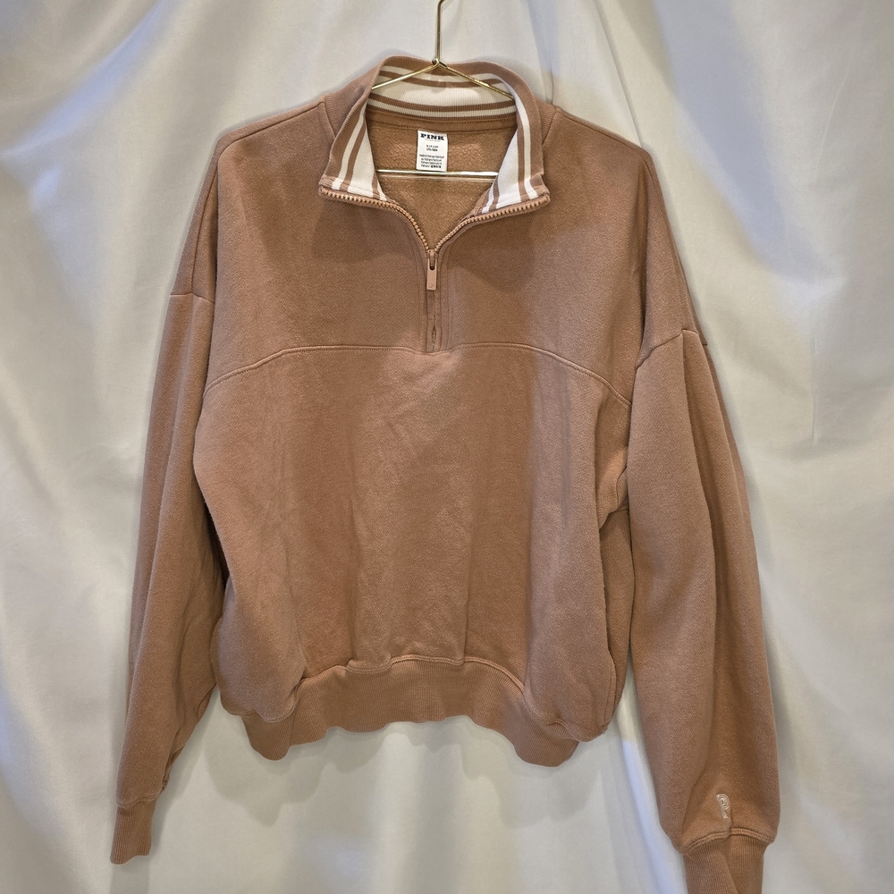 PINK Victoria's Secret Women's Pink Partial Zip-Up Sweater